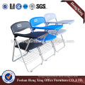 Folding metal leg training plastic chair with writing board and basket (HX-TRC041)